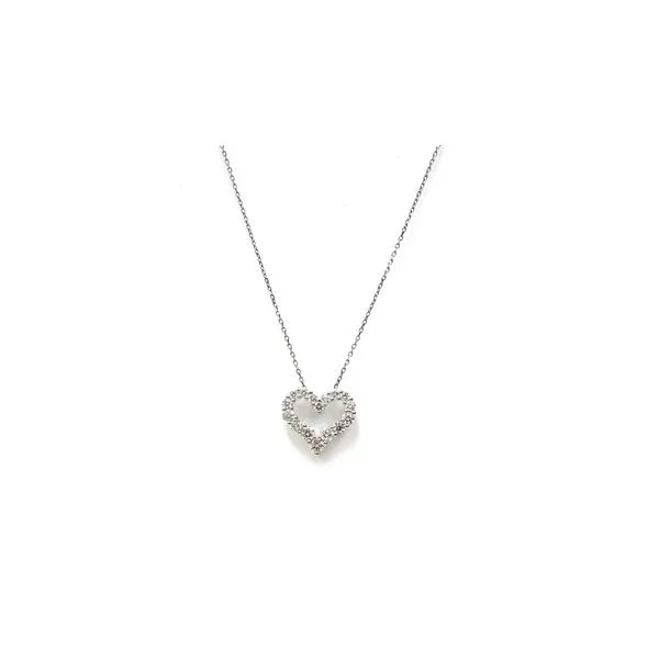 White Gold Diamond Heart Necklace SVS Fine Jewelry Oceanside, NY