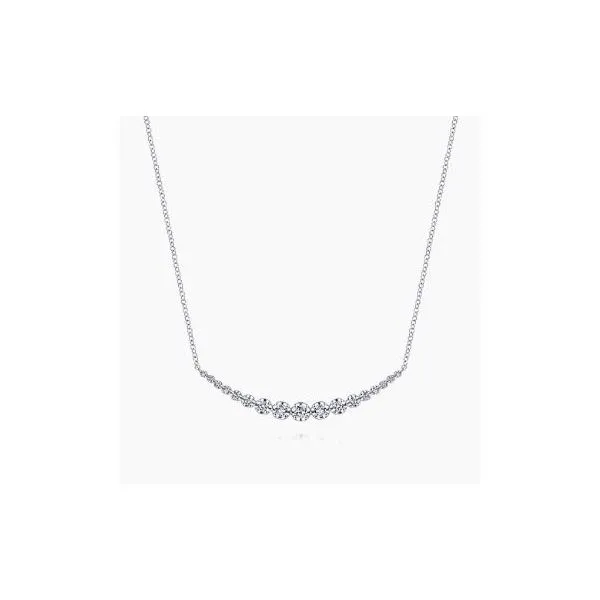 Gabriel & Co. Lusso White Gold Diamond Bar Necklace