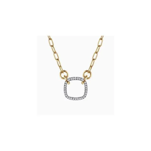 Gabriel & Co. Contemporary White & Yellow Gold Necklace
