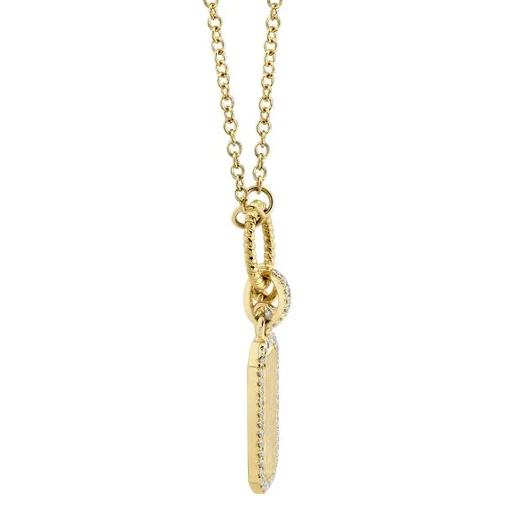Shy Creation Yellow Gold And Diamond Dog Tag Necklace Image 4 SVS Fine Jewelry Oceanside, NY