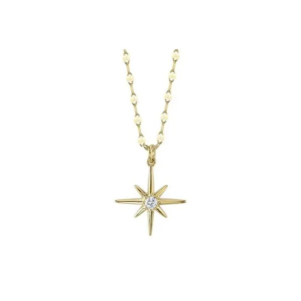 Shy Creation Yellow Gold And Diamond Necklace