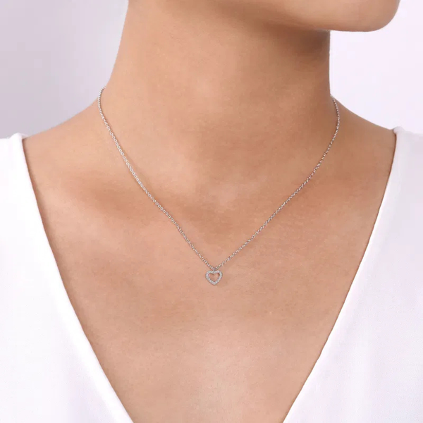 Gabriel & Co. Classic White Gold Diamond Necklace Image 3 SVS Fine Jewelry Oceanside, NY