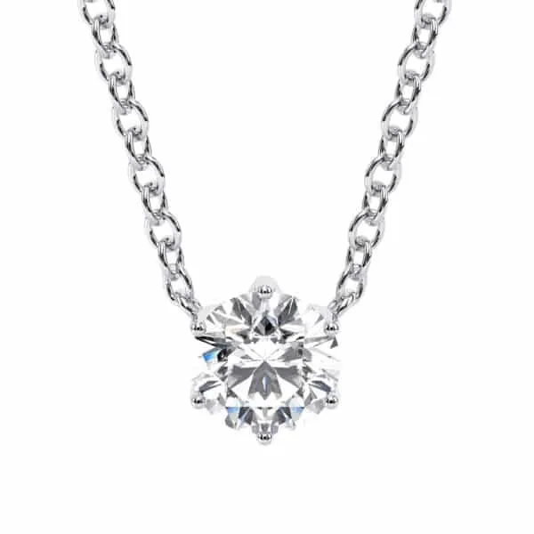 White Gold Solitaire Necklace With Forevermark Diamond