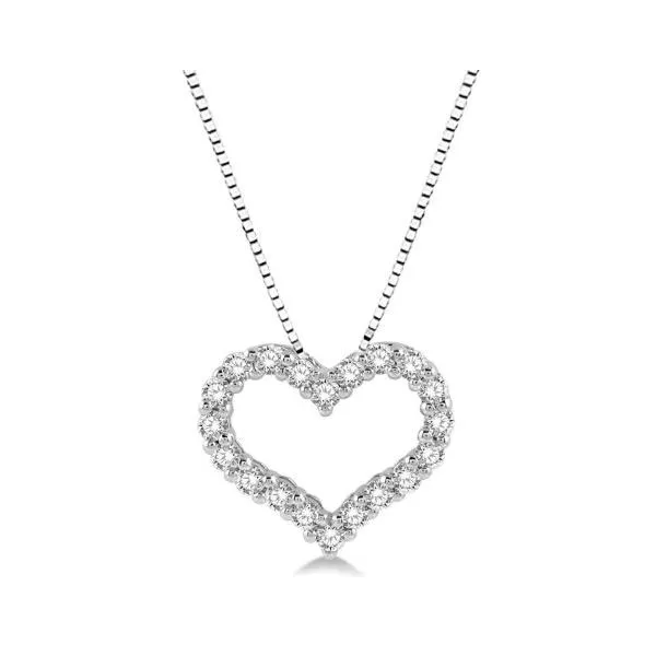 White Gold Heart Shape Diamond Pendant