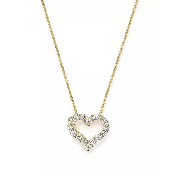 Yellow Gold Diamond Heart Necklace SVS Fine Jewelry Oceanside, NY