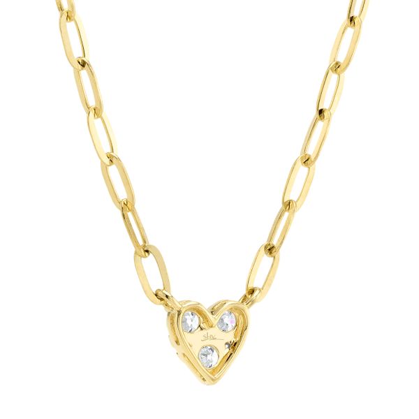 Shy Creation Yellow Gold Heart Paper Clip Link Necklace Image 5 SVS Fine Jewelry Oceanside, NY