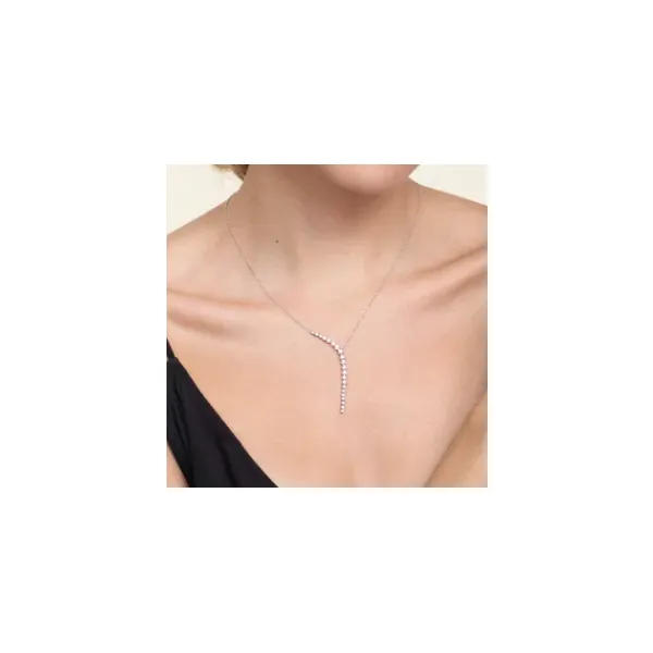 Gabriel & Co. Kaslique White Gold Diamond Y Necklace Image 2 SVS Fine Jewelry Oceanside, NY