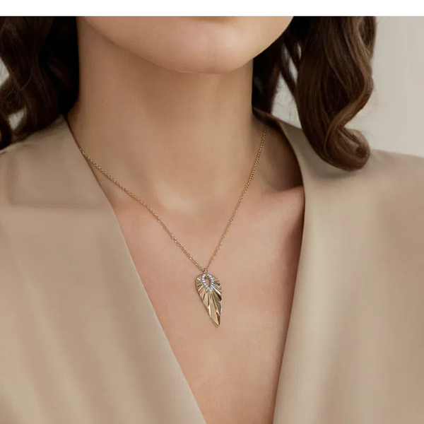 Gabriel & Co. Contemporary White & Yellow Gold Necklace Image 4 SVS Fine Jewelry Oceanside, NY