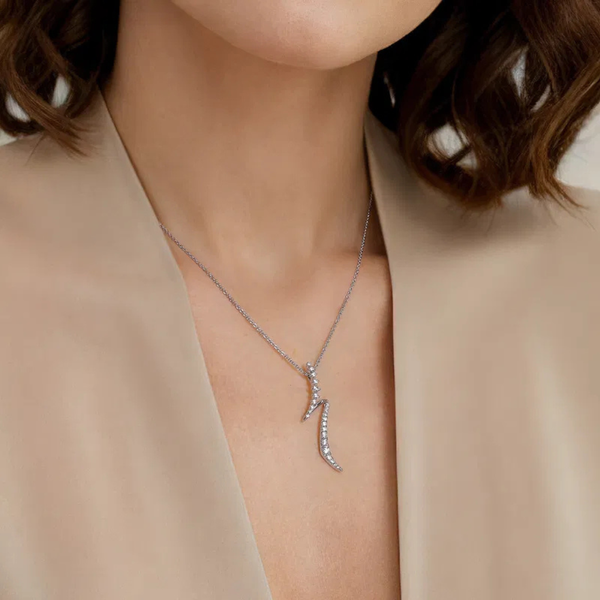 Gabriel & Co. Kaslique White Gold Diamond Necklace Image 4 SVS Fine Jewelry Oceanside, NY