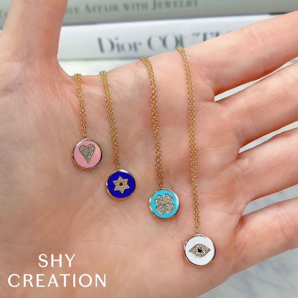 Shy Creation Yellow Gold Clover Necklace Image 2 SVS Fine Jewelry Oceanside, NY