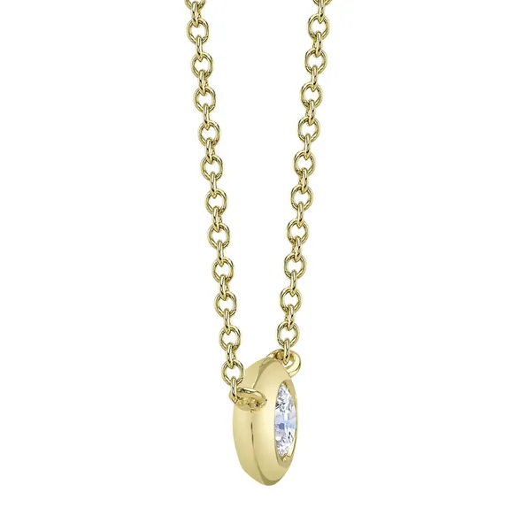Shy Creation 14K Yellow Gold Diamond Bezel Necklace, 0.20cttw Image 3 SVS Fine Jewelry Oceanside, NY