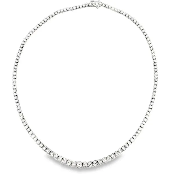 White Gold Diamond Tennis Necklace, 6.50Cttw, 15