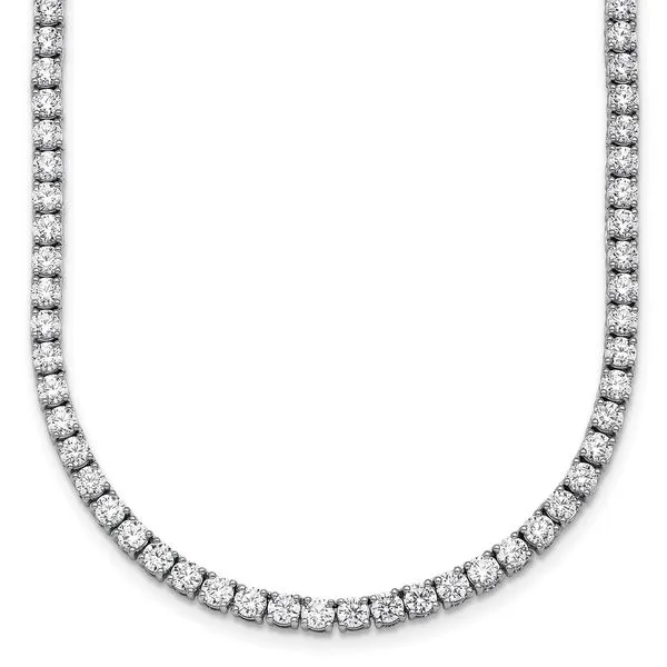 White Gold Diamond Tennis Necklace, 6.27Cttw, 18