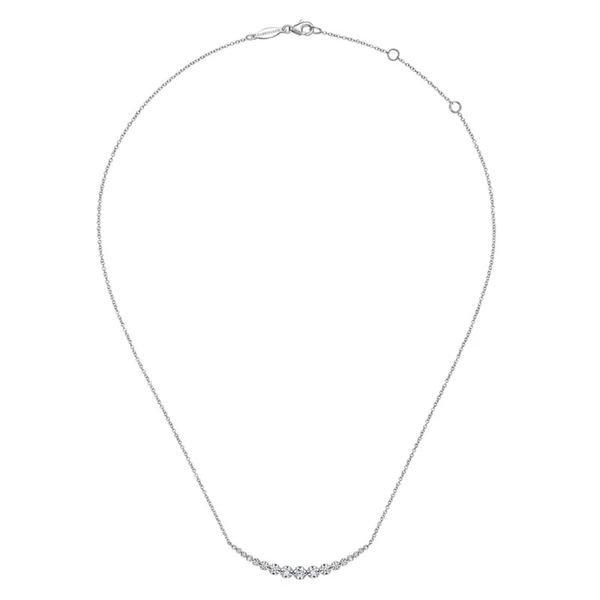 Gabriel & Co. Lusso White Gold Diamond Bar Necklace Image 2 SVS Fine Jewelry Oceanside, NY