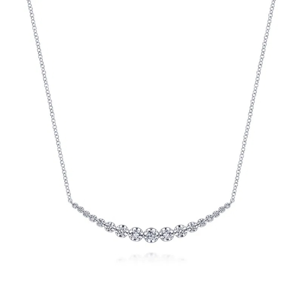 Gabriel & Co. Lusso White Gold Diamond Bar Necklace SVS Fine Jewelry Oceanside, NY