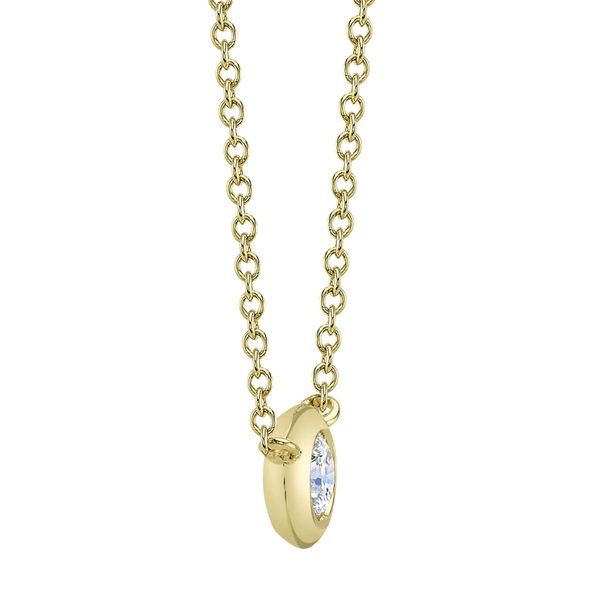 Shy Creation 14K Yellow Gold Diamond Bezel Necklace, 0.20cttw Image 3 SVS Fine Jewelry Oceanside, NY