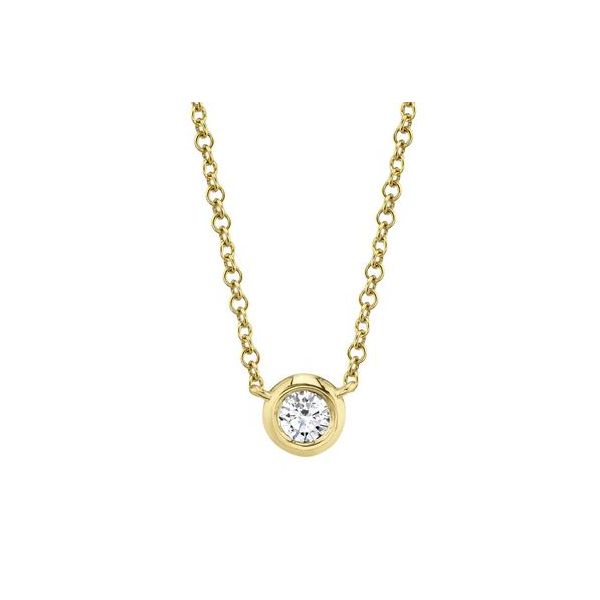 Shy Creation 14K Yellow Gold Diamond Bezel Necklace, 0.20cttw SVS Fine Jewelry Oceanside, NY