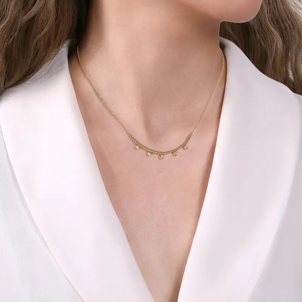 Gabriel & Co. Bujukan Yellow Gold Diamond Necklace Image 4 SVS Fine Jewelry Oceanside, NY
