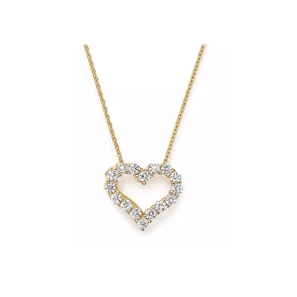Yellow Gold Diamond Heart Necklace SVS Fine Jewelry Oceanside, NY