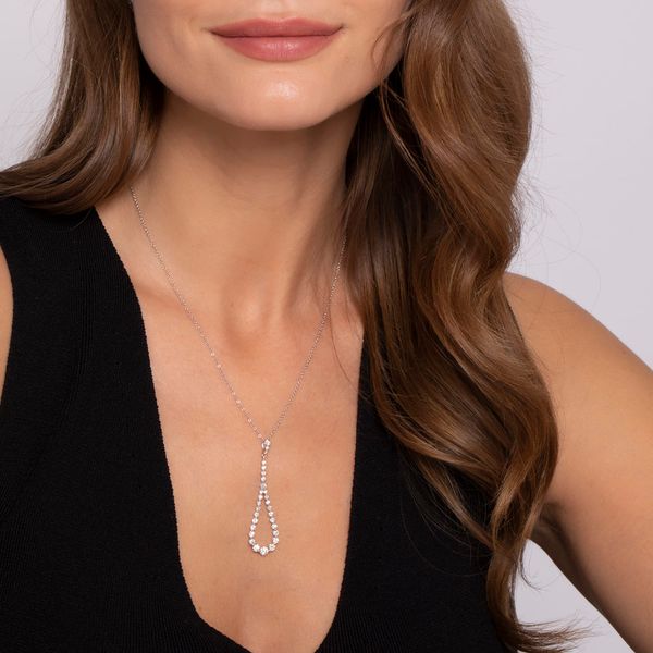 Gabriel & Co. Lusso White Gold Diamond Necklace Image 3 SVS Fine Jewelry Oceanside, NY