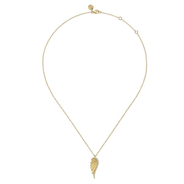 Gabriel & Co. Contemporary Yellow Gold Diamond Necklace Image 2 SVS Fine Jewelry Oceanside, NY