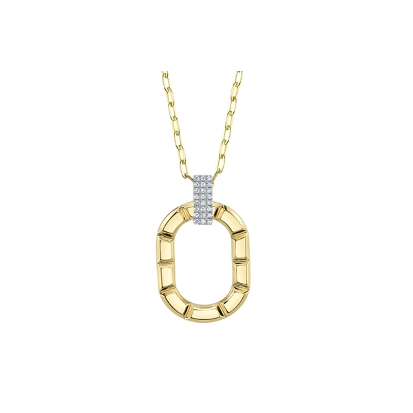 Shy Creation Yellow & White Gold Diamond Necklace SVS Fine Jewelry Oceanside, NY