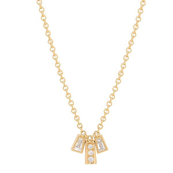 Yellow Gold Diamond Necklace, 0.208Cttw, 16