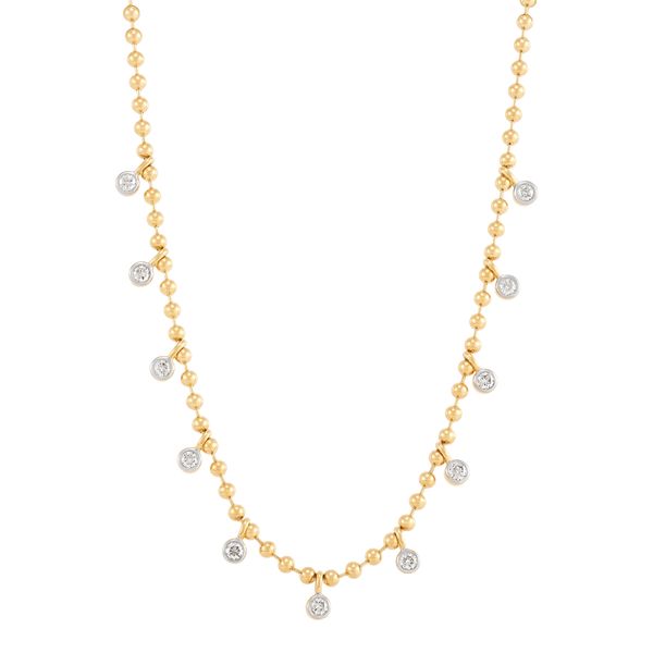 Yellow Gold Diamond Necklace, 0.61Cttw, 18