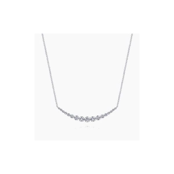 Gabriel & Co. Lusso White Gold Diamond Bar Necklace SVS Fine Jewelry Oceanside, NY