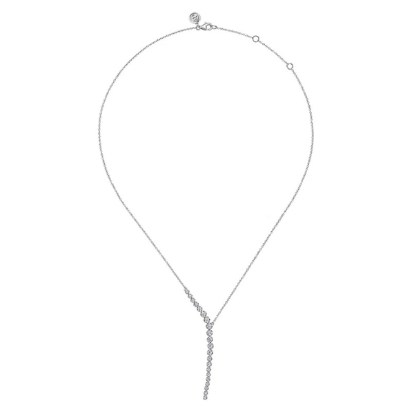 Gabriel & Co. Kaslique White Gold Diamond Y Necklace Image 2 SVS Fine Jewelry Oceanside, NY