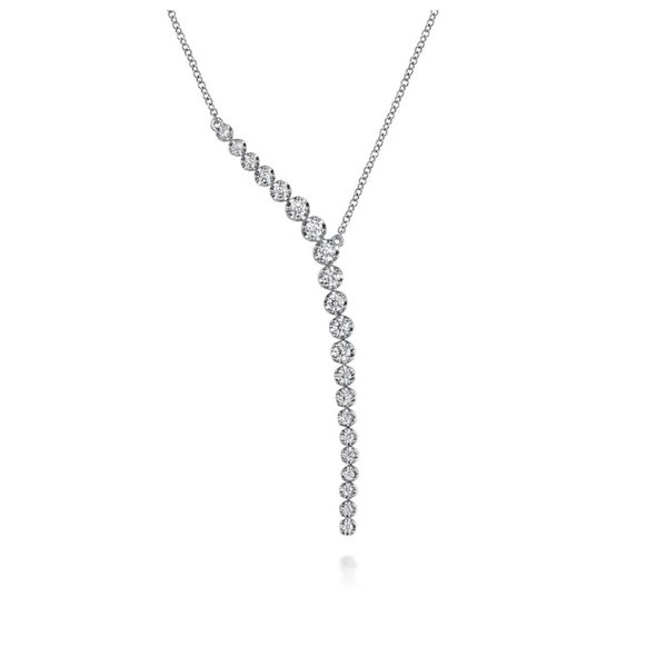 Gabriel & Co. Kaslique White Gold Diamond Y Necklace SVS Fine Jewelry Oceanside, NY