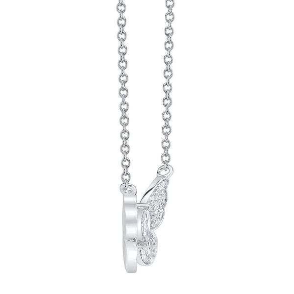 Shy Creation White Gold Diamond Butterfly Necklace Image 3 SVS Fine Jewelry Oceanside, NY