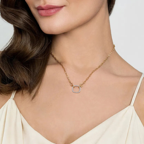 Gabriel & Co. Contemporary White & Yellow Gold Necklace Image 3 SVS Fine Jewelry Oceanside, NY