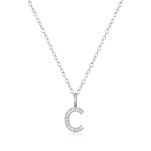 Lab Grown Diamond Initial C Necklace, .03ctw SVS Fine Jewelry Oceanside, NY