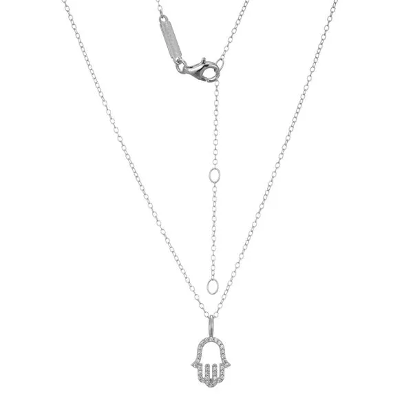 Lab Grown Diamond Hamsa Necklace, .09ctw Image 2 SVS Fine Jewelry Oceanside, NY