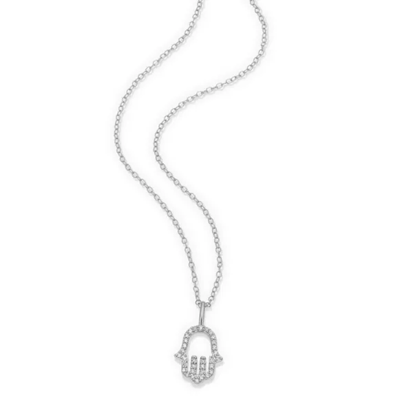 Lab Grown Diamond Hamsa Necklace, .09ctw Image 4 SVS Fine Jewelry Oceanside, NY