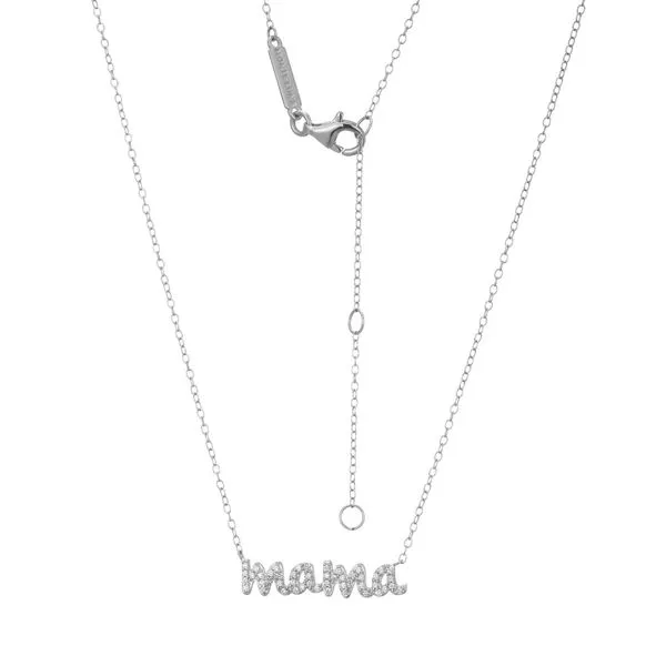 Rhodium Plated Sterling Silver Mama Necklace SVS Fine Jewelry Oceanside, NY