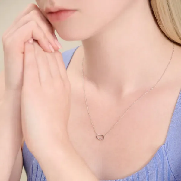 Lab Grown Diamond Oval Link Necklace, .02ctw Image 3 SVS Fine Jewelry Oceanside, NY