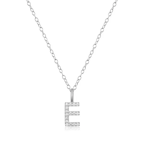 Lab Grown Diamond Initial E Necklace