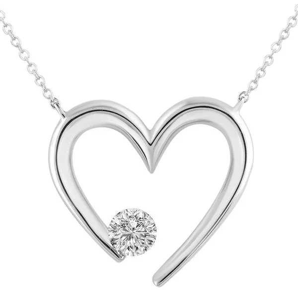 Lab Grown Diamond Heart Necklace, 0.18Ct