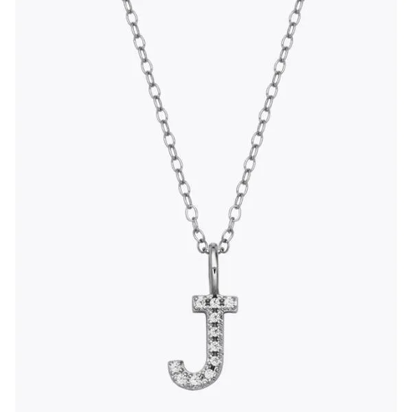 Lab Grown Diamond Initial J Necklace, .03ctw SVS Fine Jewelry Oceanside, NY