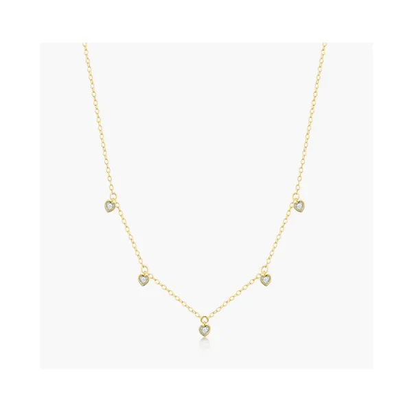 Yellow Gold Plated Sterling Silver Dangling Necklace SVS Fine Jewelry Oceanside, NY