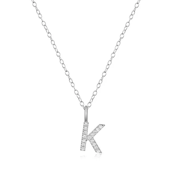 Lab Grown Diamond Initial K Necklace, .04ctw SVS Fine Jewelry Oceanside, NY