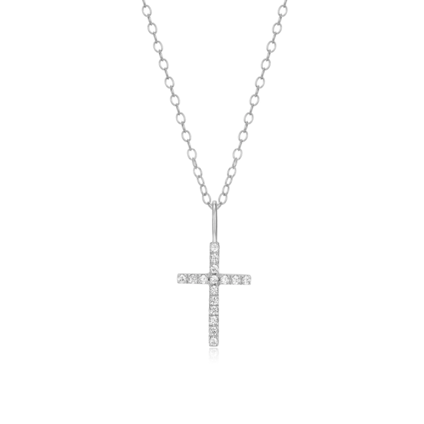 Lab Grown Diamond Cross Necklace, .09ctw SVS Fine Jewelry Oceanside, NY