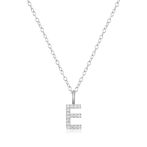Lab Grown Diamond Initial E Necklace SVS Fine Jewelry Oceanside, NY