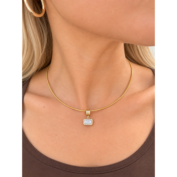 Everlee 14K Yellow Gold Aura Emerald Lab Grown Diamond Slide Pendant, 3 ctw Image 2 SVS Fine Jewelry Oceanside, NY