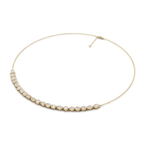 Yellow Gold Multi Shape Lab Grown Diamond Necklace Image 2 SVS Fine Jewelry Oceanside, NY