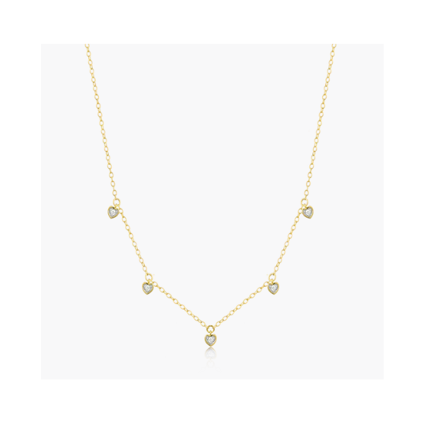 Yellow Gold Plated Sterling Silver Dangling Necklace SVS Fine Jewelry Oceanside, NY