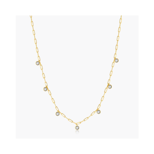 Yellow Gold Plated Sterling Silver Dangle Necklace SVS Fine Jewelry Oceanside, NY