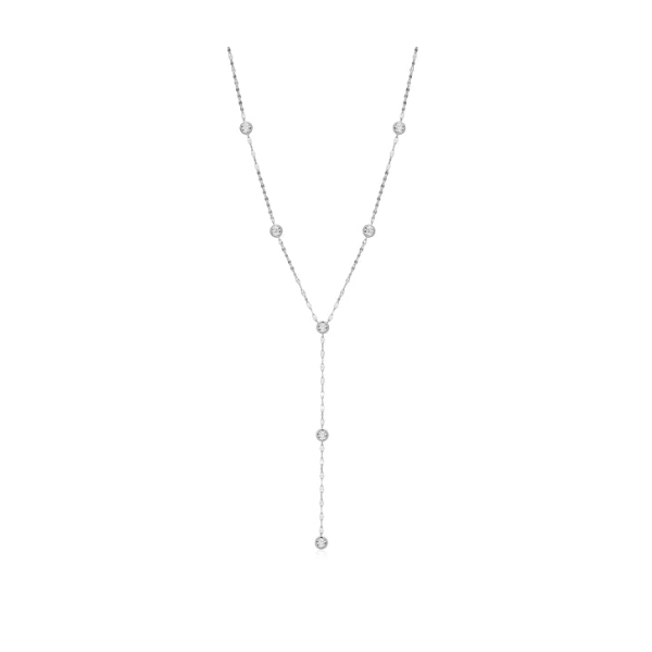 Rhodium Plated Silver & Lab Grown Diamond Necklace SVS Fine Jewelry Oceanside, NY